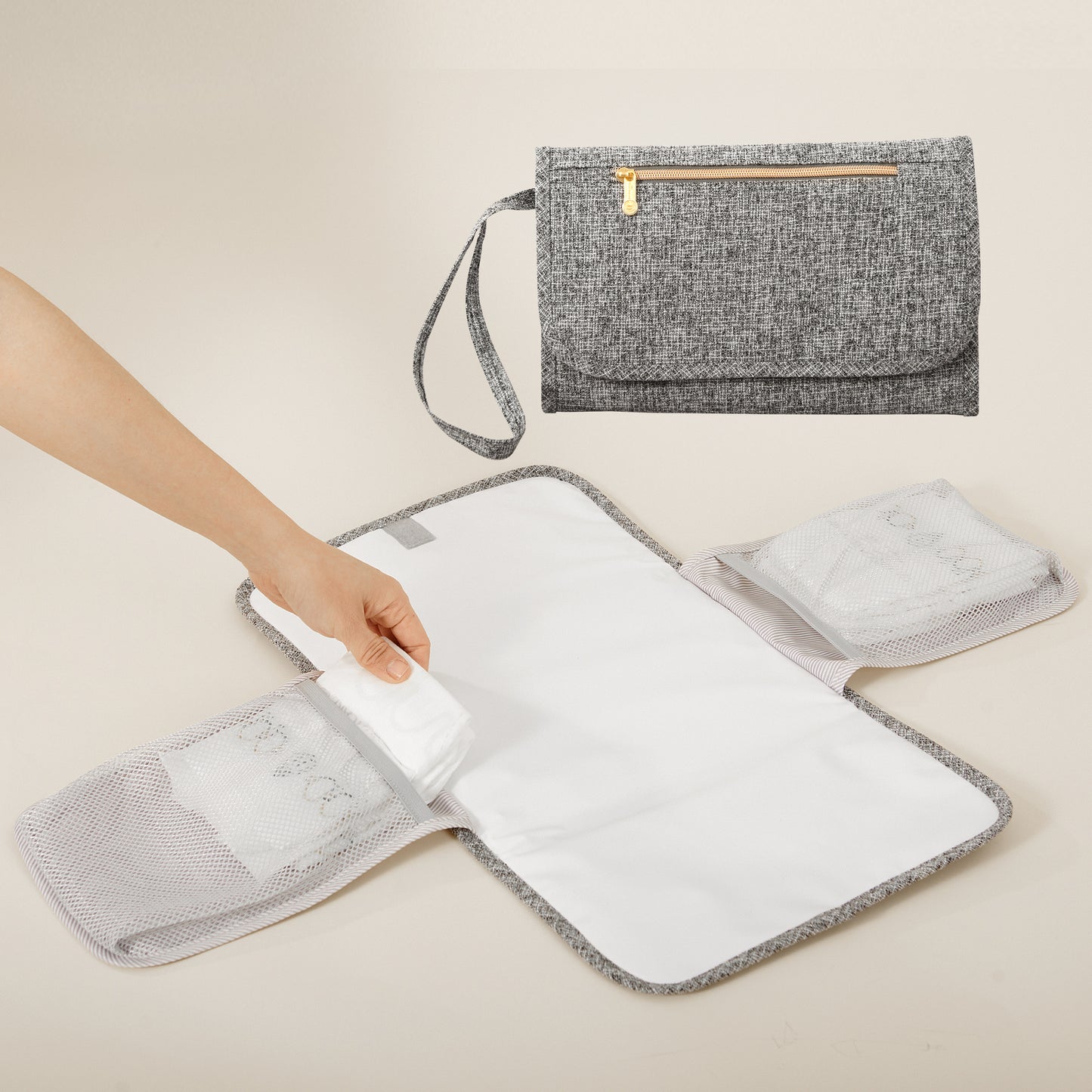 Tweed Luxe Foldable Diaper Backpack