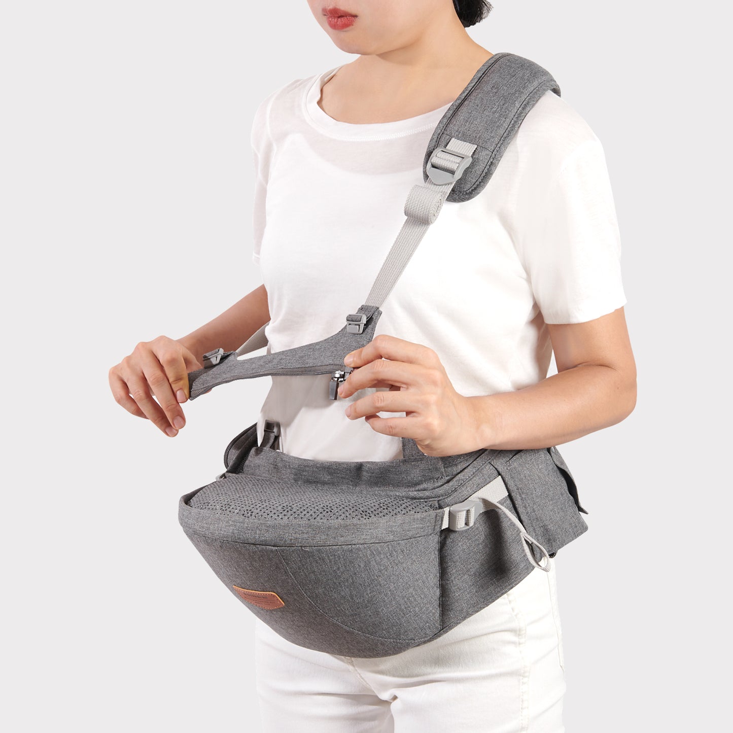 One Shoulder Baby Carrier Grey