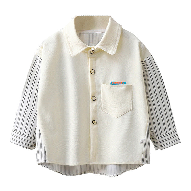 Boys' Long Sleeve Shirt - New Spring Collection for Children, White Dress Shirt for Infants and Toddlers, Perfect for Autumn