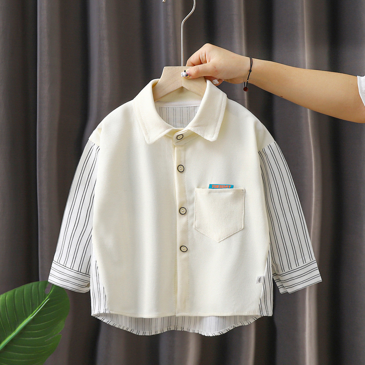 Boys' Long Sleeve Shirt - New Spring Collection for Children, White Dress Shirt for Infants and Toddlers, Perfect for Autumn