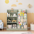 Load image into Gallery viewer, 4-Tier Engineered Wood Kids Bookshelf & Toy Organizer