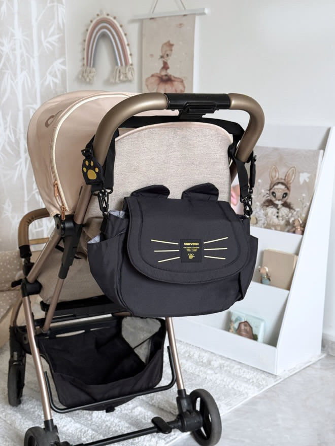 Kitty Paws Stroller Organizer | Cute & Practical Diaper Bag for Everyday Outings
