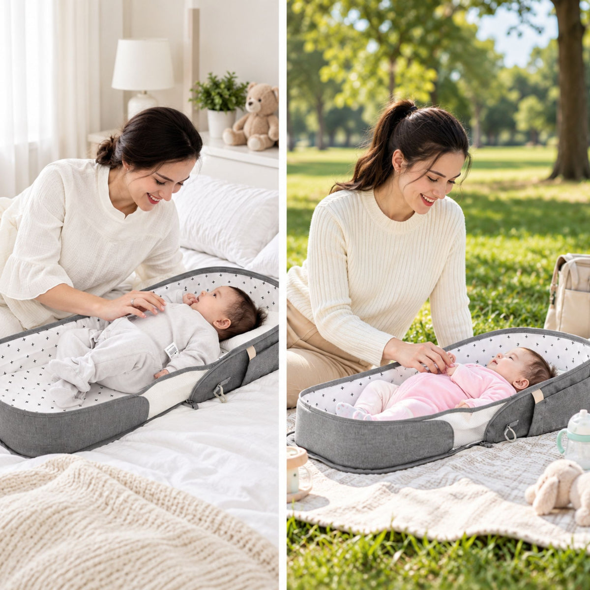 Portable Baby Changing Bag Backpack with Fold-Out Changing Station