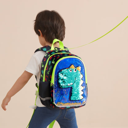 Dinosaur Kids Backpack Reversible Sequins