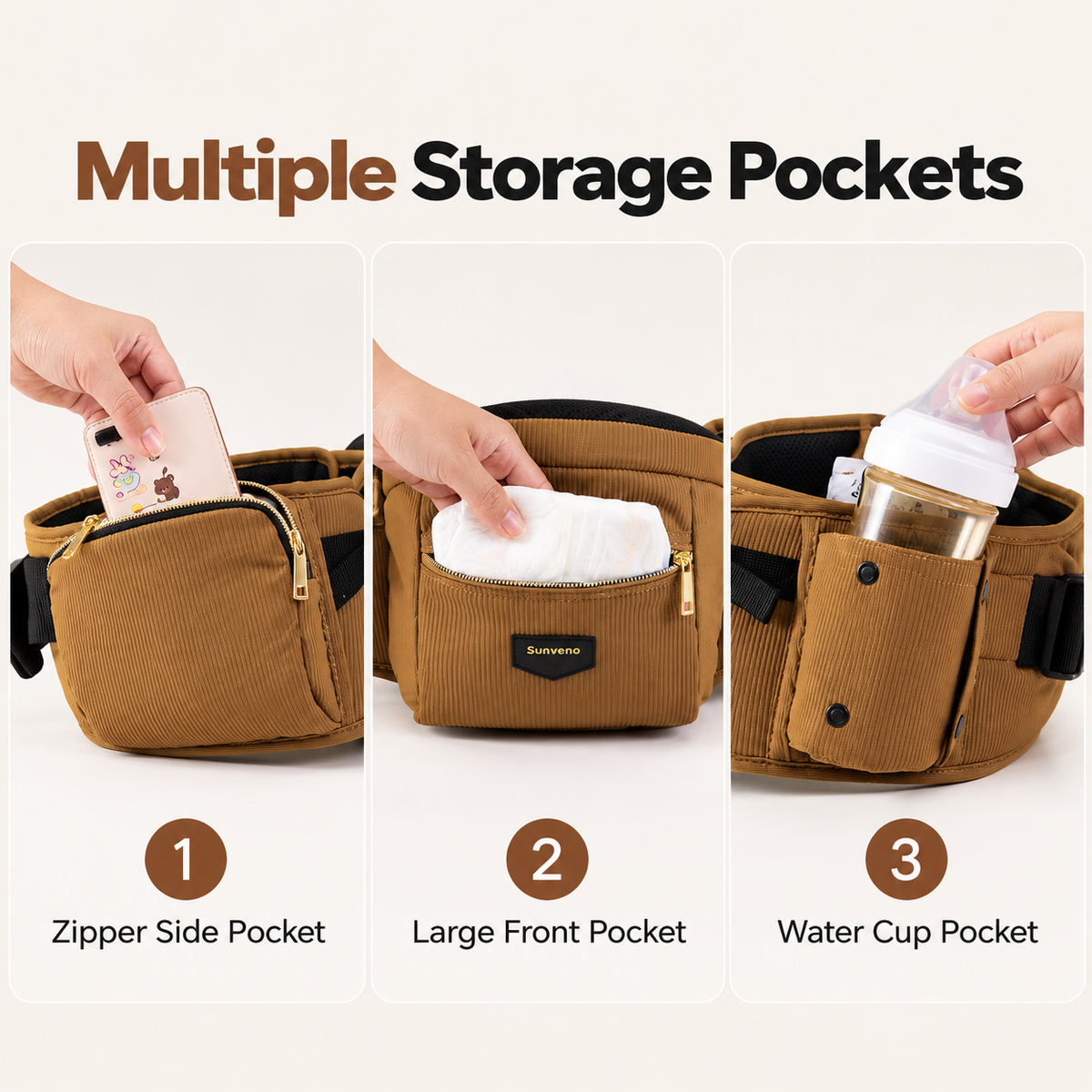 SUNVENO Ergonomic Baby Hip Seat Carrier