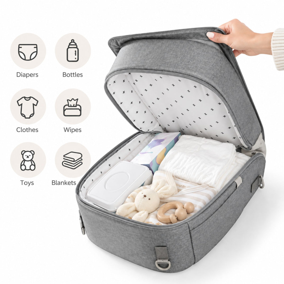 Portable Baby Changing Bag Backpack with Fold-Out Changing Station