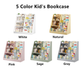 Load image into Gallery viewer, 4-Tier Engineered Wood Kids Bookshelf & Toy Organizer
