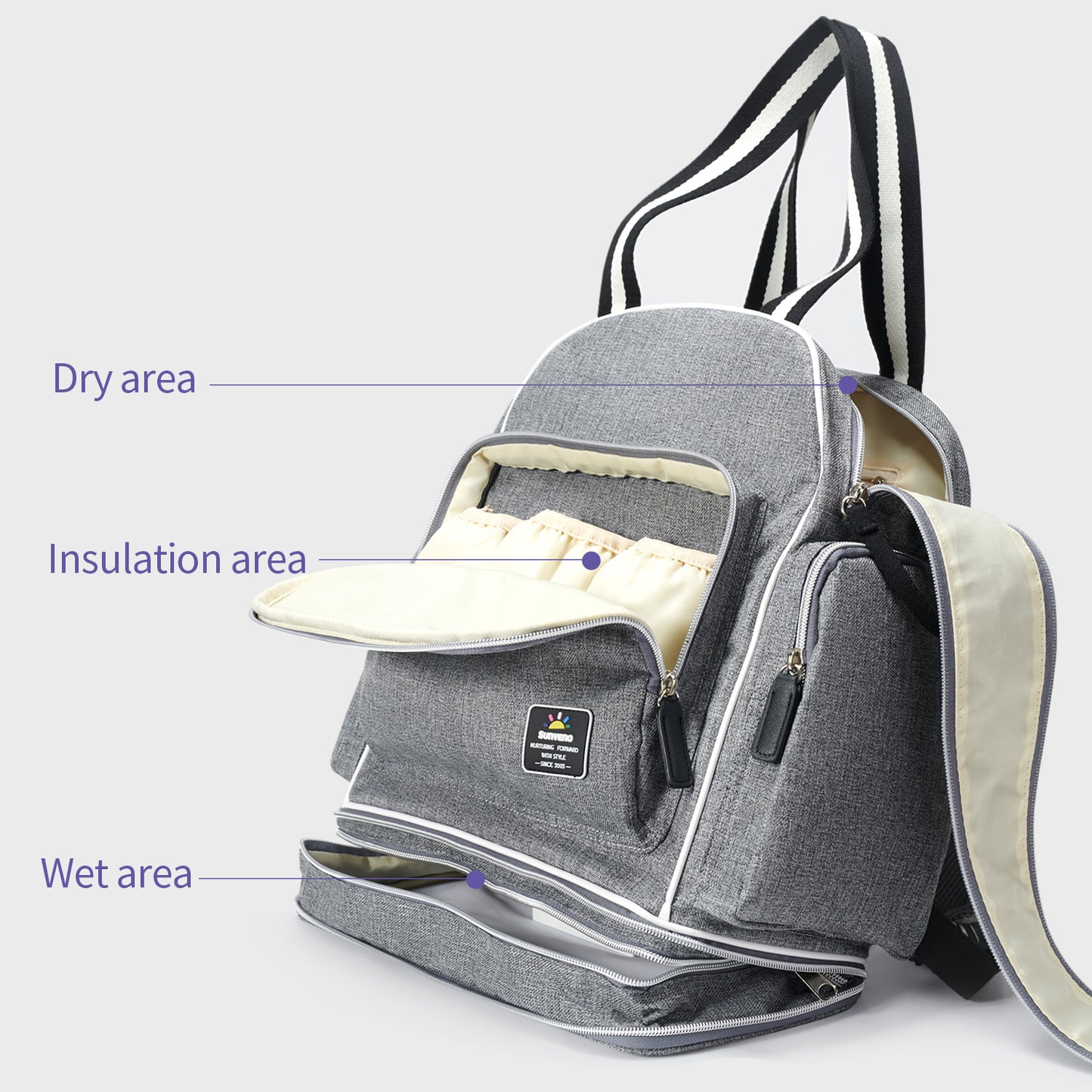 Large Capacity Expanding Diaper Bag