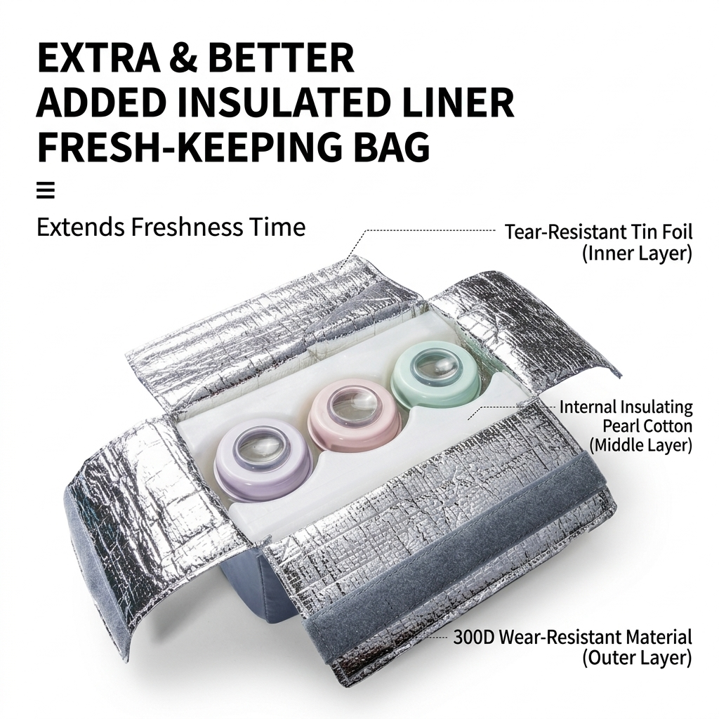 Double Layer Breast Milk Cooler Bag & Nursing Backpack