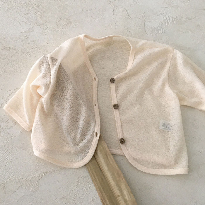 Children's Shirt - Summer Infant and Toddler Thin Anti-Mosquito Cardigan, Baby Simple and Stylish Sunscreen Jacket