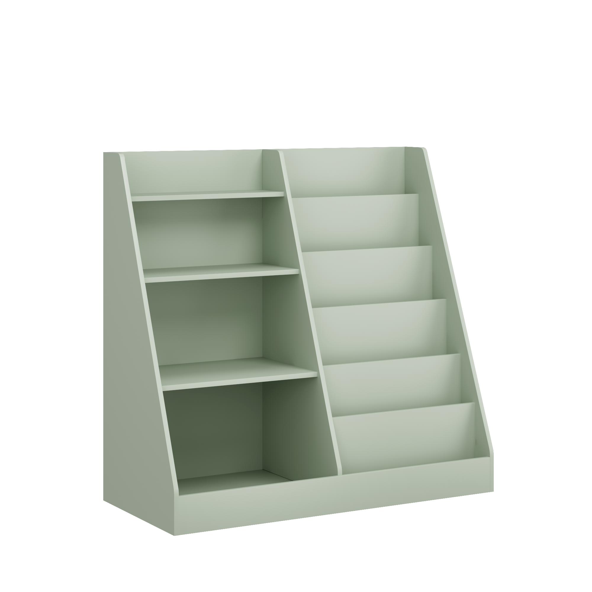 4-Tier Engineered Wood Kids Bookshelf & Toy Organizer
