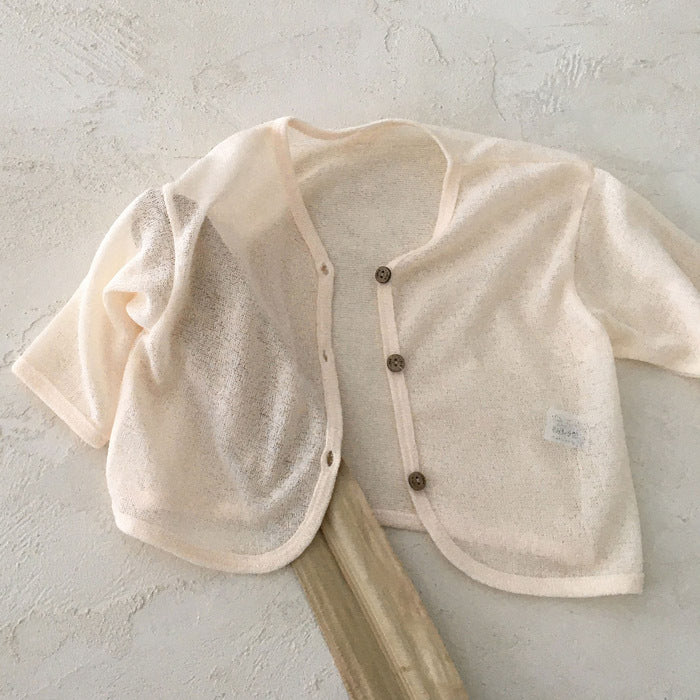 Children's Shirt - Summer Infant and Toddler Thin Anti-Mosquito Cardigan, Baby Simple and Stylish Sunscreen Jacket