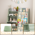 Load image into Gallery viewer, 4-Tier Engineered Wood Kids Bookshelf & Toy Organizer
