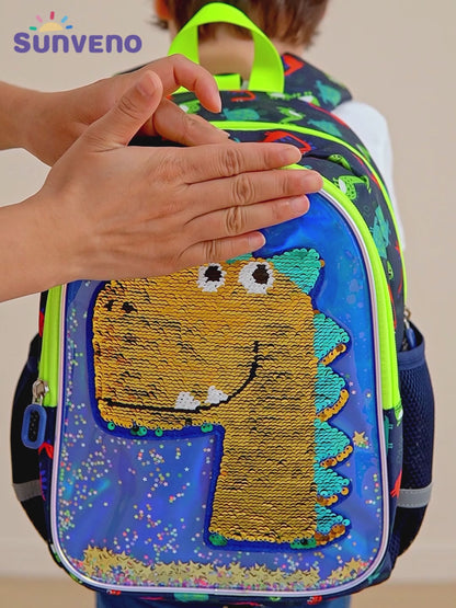 Dinosaur Kids Backpack Reversible Sequins