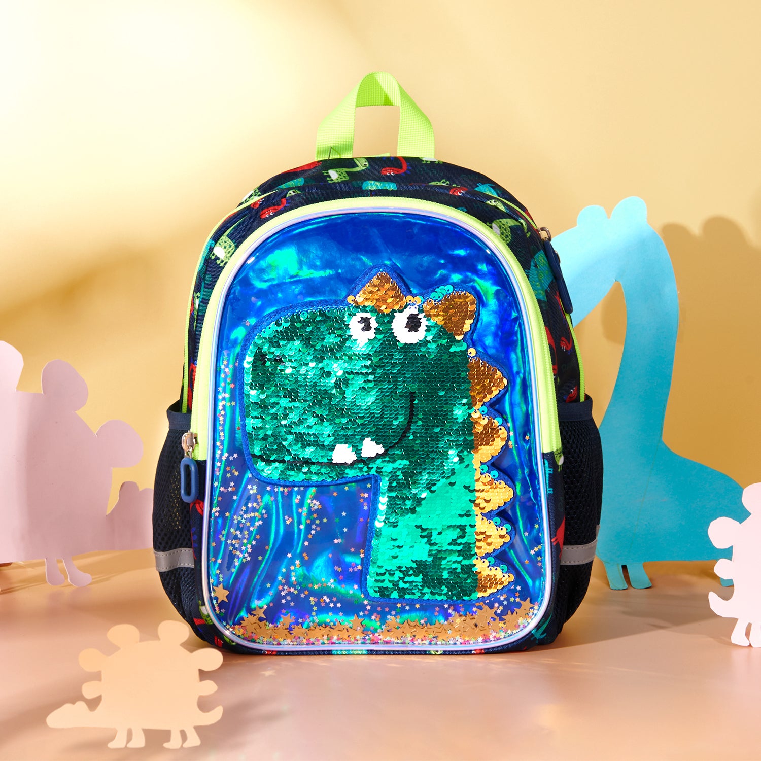 Dinosaur Kids Backpack Reversible Sequins